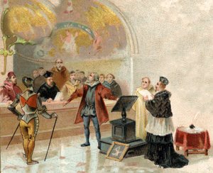 Galilei before the Holy Office in the Vatican in 1632 by Artist Unknown