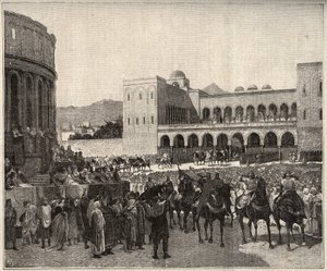 History of Sicily: Roger I of Sicily called Roger Bosso and The Great Count entering Palermo in 1071 by Artist Unknown