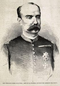 Fernando Primo de Rivera (1831-1921). Spanish Military Man and Politician. Fernando Primo de Rivera, Who Fought in the Third Carlist War. Engraving by Artist Unknown