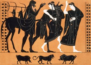 Peleus and Thetis before the centaur Chiron by Artist Unknown