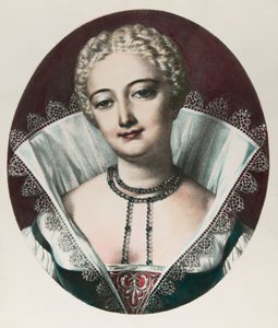 Portrait of Louise Labé (1526-1566) (Engraving)