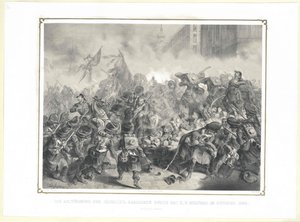 The assault of the Jaegerzeil barricade by the k. k. military in October 1848 by Artist Unknown