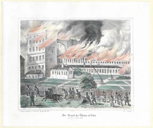 The Incendiary of the Odeon in Vienna on 28th October 1848 by Artist Unknown
