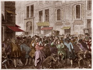 The Rue Quincampoix at the Time of the System of John Law by Artist Unknown