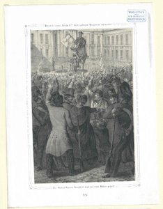The Statue of Emperor Joseph II with a Flag by Artist Unknown