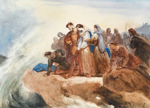 Illustration for the ballad Der Taucher by Friedrich Schiller