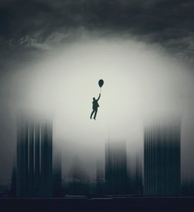 Floating Man City Dream by Asef Azimaie