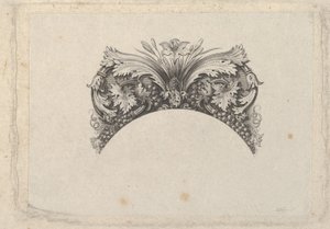 Arched Framing Element for Banknote, with Acanthus and Vine Leaves, Lily and Grapes by Asher Brown Durand.