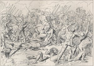 Peloponnesian War: The Battle of Potidaea (engraving after Carstens)