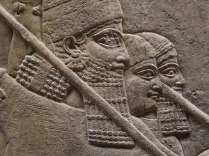King Ashurnasirpal II during a royal lion hunt