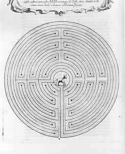 The Maze of Cnossos Designed by Dedale - In the Center is the Minotaur - 