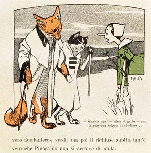 Pinocchio Meets Cat and Fox