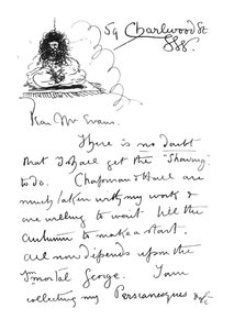 1st page of autograph letter to Frederick Evans, c.1893 by Aubrey Beardsley