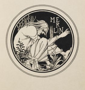Merlin from a book of fifty drawings by Aubrey Beardsley