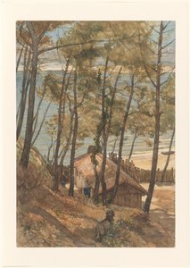 View from a Hill on a Cottage at the Gulf of Arcachon by August Allebe