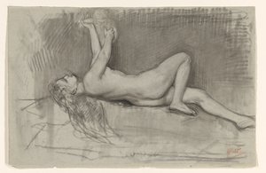 Nude Study of a Reclining Woman by August Allebe