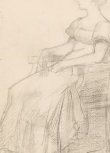 Portrait and a Woman Sitting on a Chair