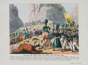 The Army of Graf Ivan Ivanovich Diebitsch crossing the Balkans, c. 1830 by August Friedrich Andreas Campe