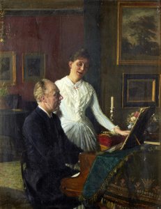 Actor Peter Jerndorff and His Wife Amalie at the Piano