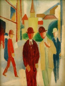 Bright Street with People