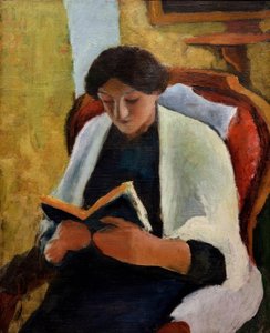 Reading Woman in a Red Chair