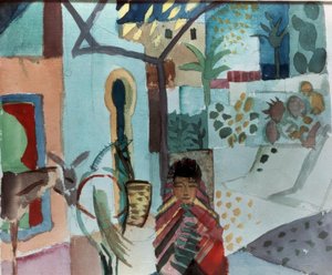 Girl with Horse and Donkey