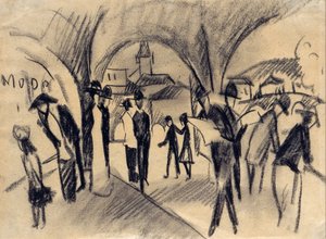 Scene Under the Arcades in Thun