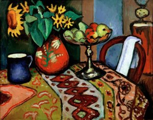Still Life with Sunflowers I by August Macke