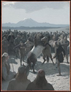 The Horse-Fight at Hlidarendi (Illustration for Njal’s Saga, ch. 59)
