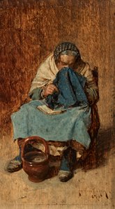 Old Venetian Woman Blowing Her Nose