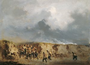 Austrian Soldiers Crossing a Ford