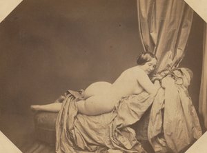 Academic Nude, Reclining on a Sofa, c.1855