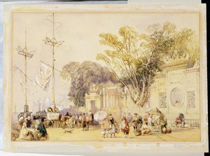 Village Square in the Bay of Hong Kong, Plate 5 from 