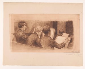 Lesson in the Drawing School by Auguste Danse (signed by artist)
