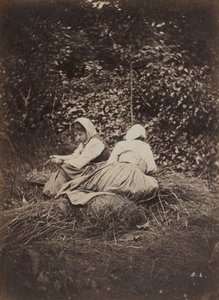 Two Peasant Girls Seated by Auguste Giraudon
