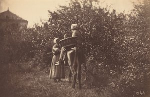 Two Women with Donkey by Auguste Giraudon