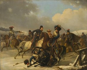 Cossacks Pursued Retreating French Soldiers by Auguste Joseph Desarnod