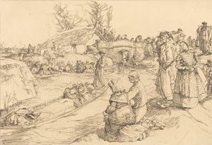 Burial in the Vendeen Marsh by Auguste Lepere