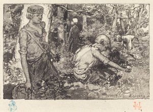 Gathering of May-lily by Auguste Lepere