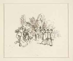 Lady Riding Cow, Other Figures, and Elephant