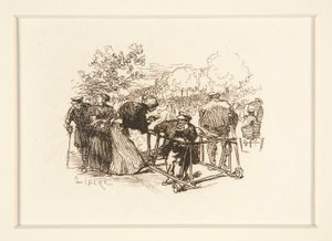Man in Walker, with Other Figures in a Park by Auguste Lepere