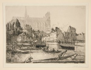 Vegetable Market at Amiens by Auguste Lepere