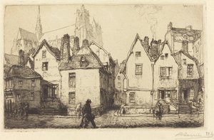 Old Houses at Amiens by Auguste Lepere