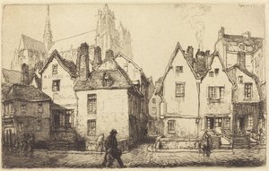 Old Houses at Amiens by Auguste Lepere