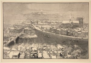 Paris under Snow, Seen from the Top of St. Gervais by Auguste Lepere