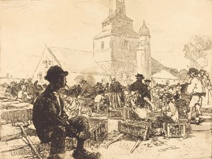Poultry Market at St.-Jean-de-Mont, 1892 by Auguste Lepere