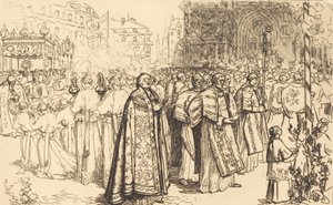 Return of the Procession to Nantes Cathedral, 190 by Auguste Lepere