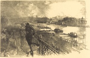 The Seine near the Austerlitz Bridge by Auguste Lepere