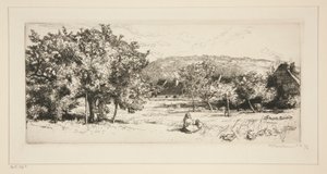Village of Villeneuve-sur-Bellot (Seine-et-Marne) by Auguste Lepere