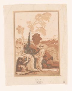 Music and Poetry Helping the Artist by Auguste Lepère (signed by artist)
